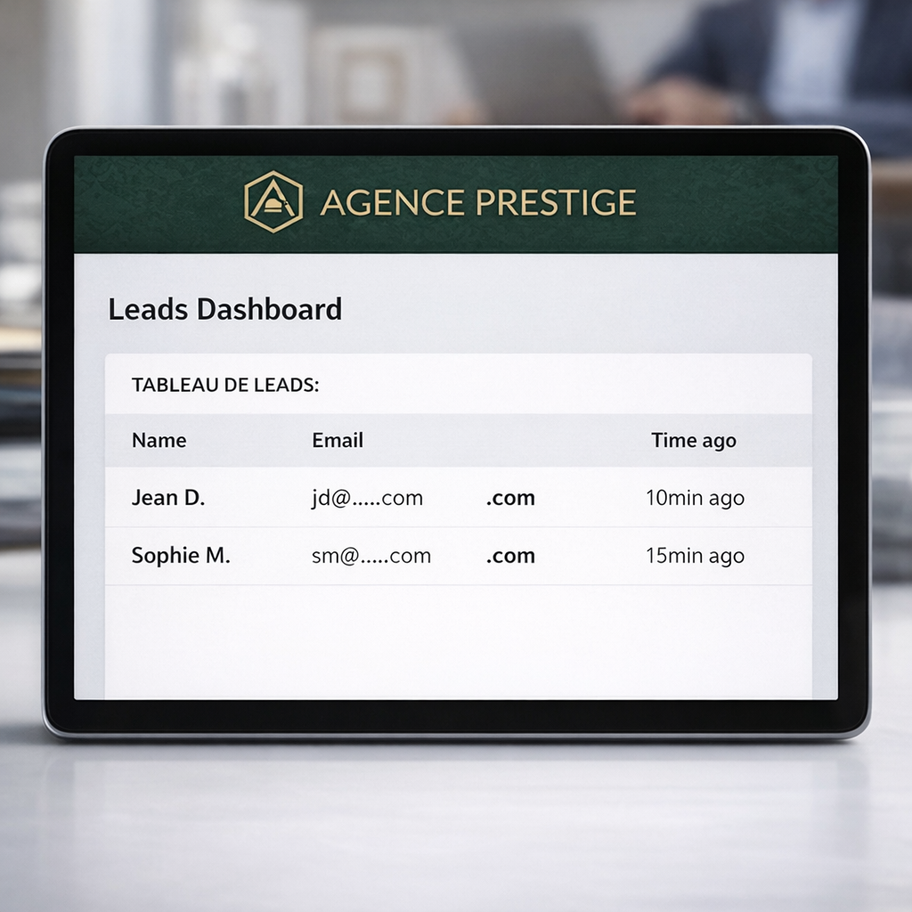 Tableau de bord de gestion des prospects — marque blanche CapLens